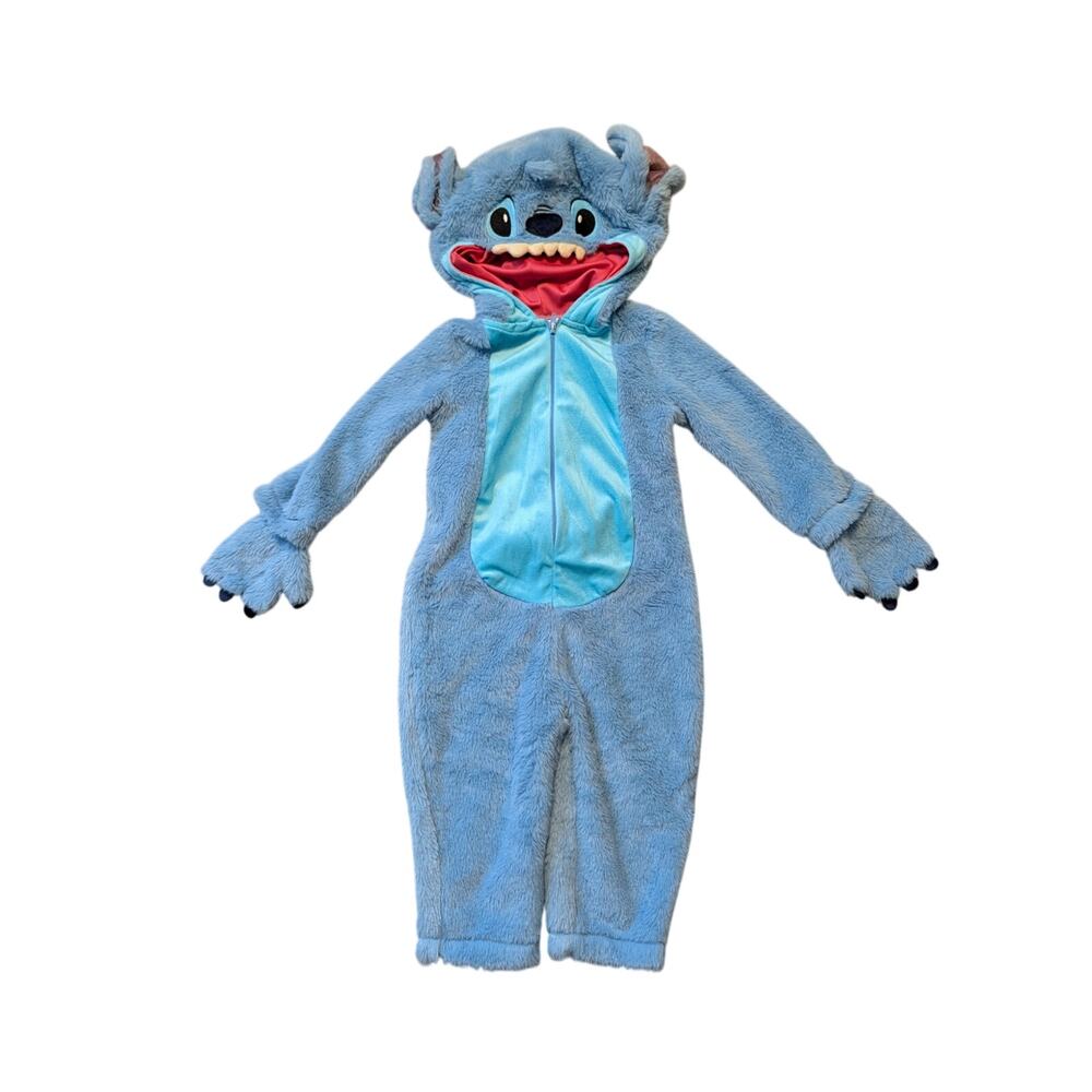 Disney Stitch Toddler Plush Hooded One Piece Costume Jumpsuit Blue 2T HALLOWEEN